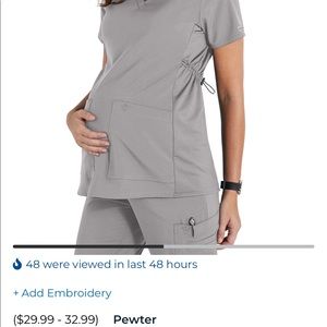 Maternity scrub top and bottom